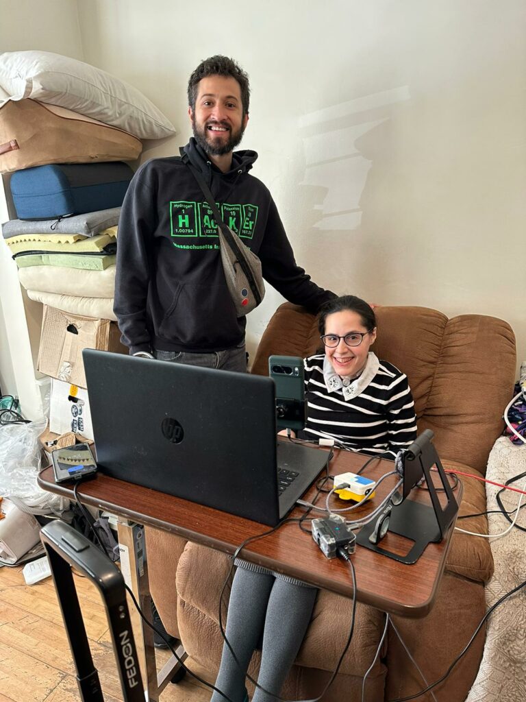 Thomas Vega (Mouthpad) and Esther in Esther's home