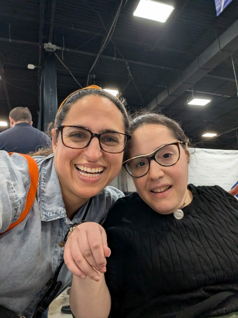 Rachel levy from Voiceitt and Esther Klang at the 2025 Abilities Expo